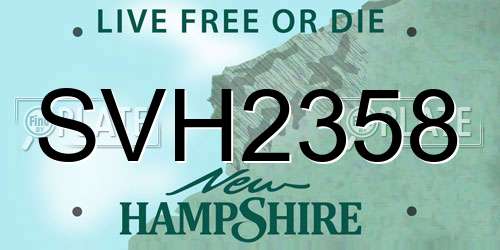 SVH2358 New Hampshire License Plate
