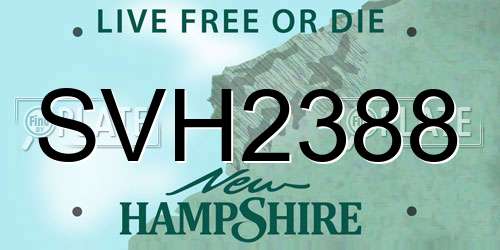 SVH2388 New Hampshire License Plate