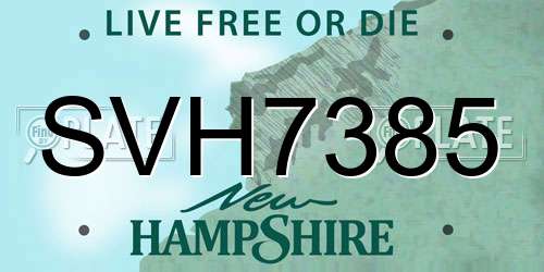 SVH7385 New Hampshire License Plate