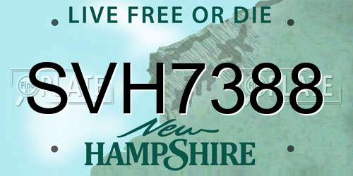 SVH7388 New Hampshire License Plate