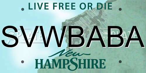 SVWBABA New Hampshire License Plate