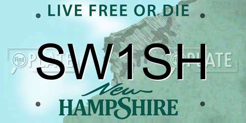 SW1SH New Hampshire License Plate