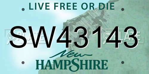 SW43143 New Hampshire License Plate