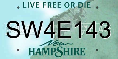 SW4E143 New Hampshire License Plate