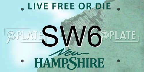SW6 New Hampshire License Plate