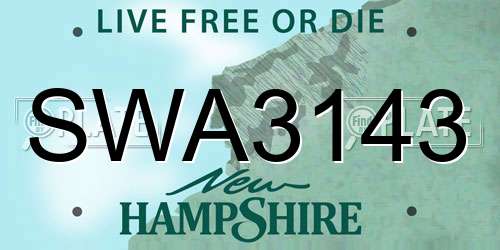 SWA3143 New Hampshire License Plate