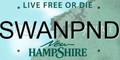 SWANPND New Hampshire License Plate