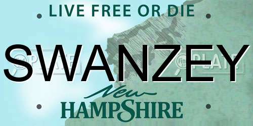 SWANZEY New Hampshire License Plate