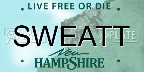 SWEATT New Hampshire License Plate