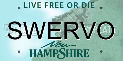 SWERVO New Hampshire License Plate