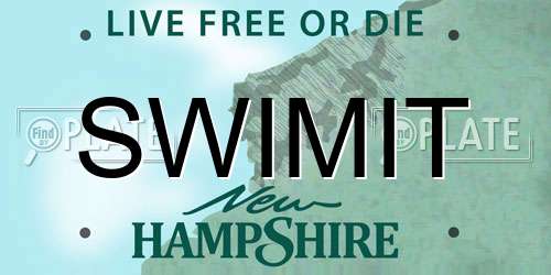 SWIMIT New Hampshire License Plate