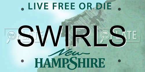 SWIRLS New Hampshire License Plate