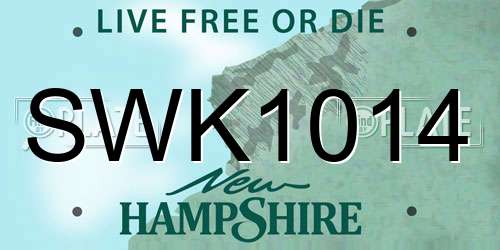 SWK1014 New Hampshire License Plate