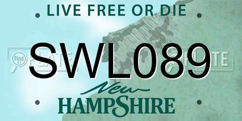SWL089 New Hampshire License Plate