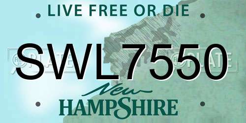 SWL7550 New Hampshire License Plate