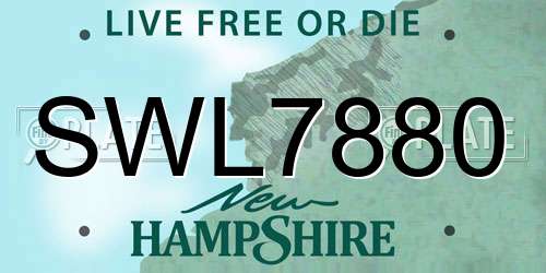 SWL7880 New Hampshire License Plate