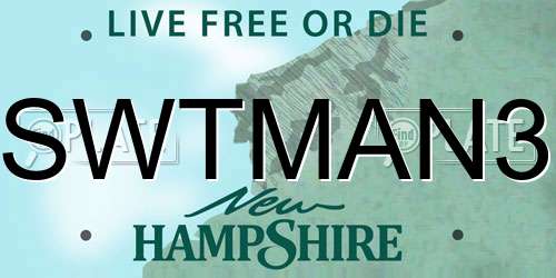 SWTMAN3 New Hampshire License Plate