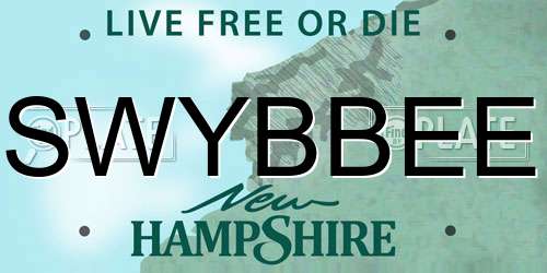 SWYBBEE New Hampshire License Plate