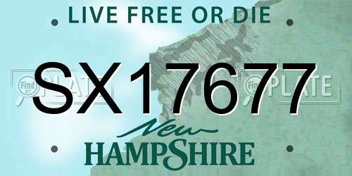 SX17677 New Hampshire License Plate