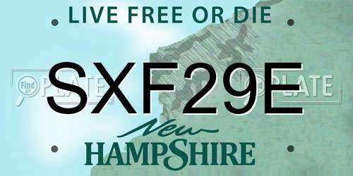 SXF29E New Hampshire License Plate