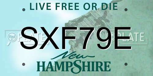 SXF79E New Hampshire License Plate