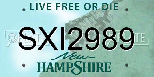 SXI2989 New Hampshire License Plate