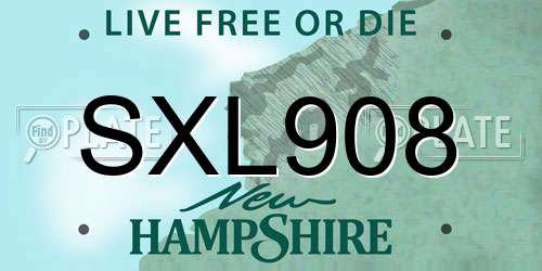 SXL908 New Hampshire License Plate