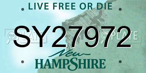 SY27972 New Hampshire License Plate