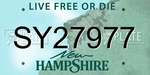 SY27977 New Hampshire License Plate
