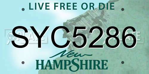 SYC5286 New Hampshire License Plate