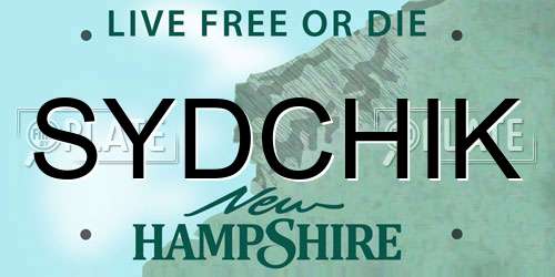 SYDCHIK New Hampshire License Plate