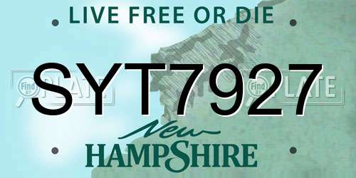 SYT7927 New Hampshire License Plate