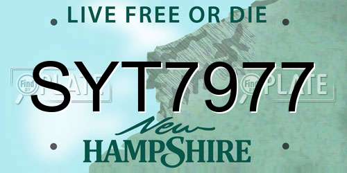 SYT7977 New Hampshire License Plate