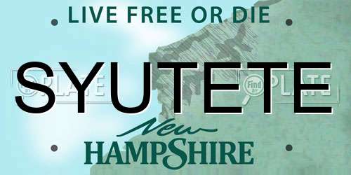 SYUTETE New Hampshire License Plate