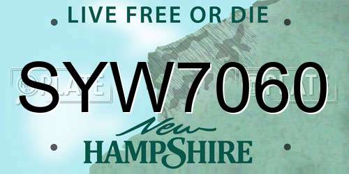 SYW7060 New Hampshire License Plate