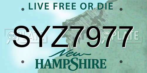 SYZ7977 New Hampshire License Plate