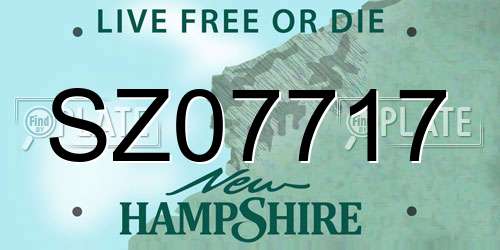 SZ07717 New Hampshire License Plate