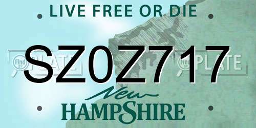 SZ0Z717 New Hampshire License Plate