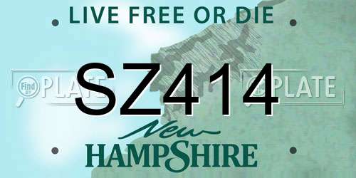 SZ414 New Hampshire License Plate
