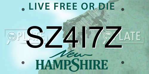 SZ4I7Z New Hampshire License Plate