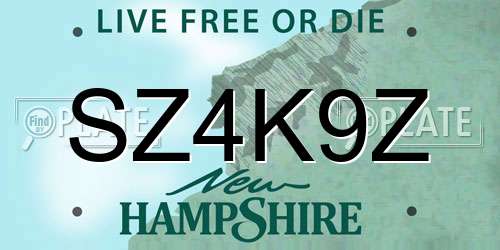 SZ4K9Z New Hampshire License Plate