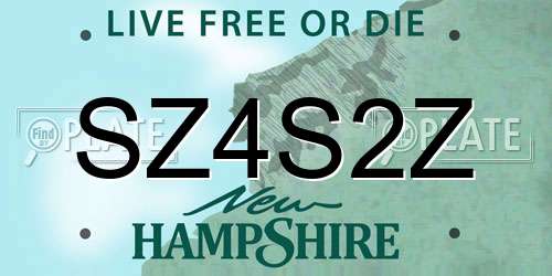 SZ4S2Z New Hampshire License Plate