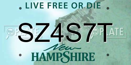 SZ4S7T New Hampshire License Plate