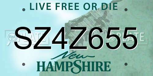 SZ4Z655 New Hampshire License Plate