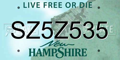 SZ5Z535 New Hampshire License Plate