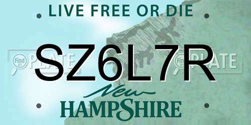SZ6L7R New Hampshire License Plate