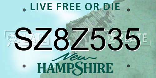 SZ8Z535 New Hampshire License Plate