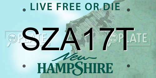 SZA17T New Hampshire License Plate