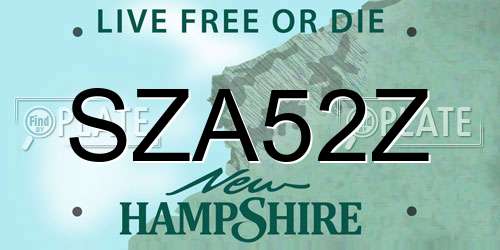 SZA52Z New Hampshire License Plate