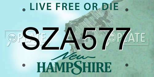 SZA577 New Hampshire License Plate